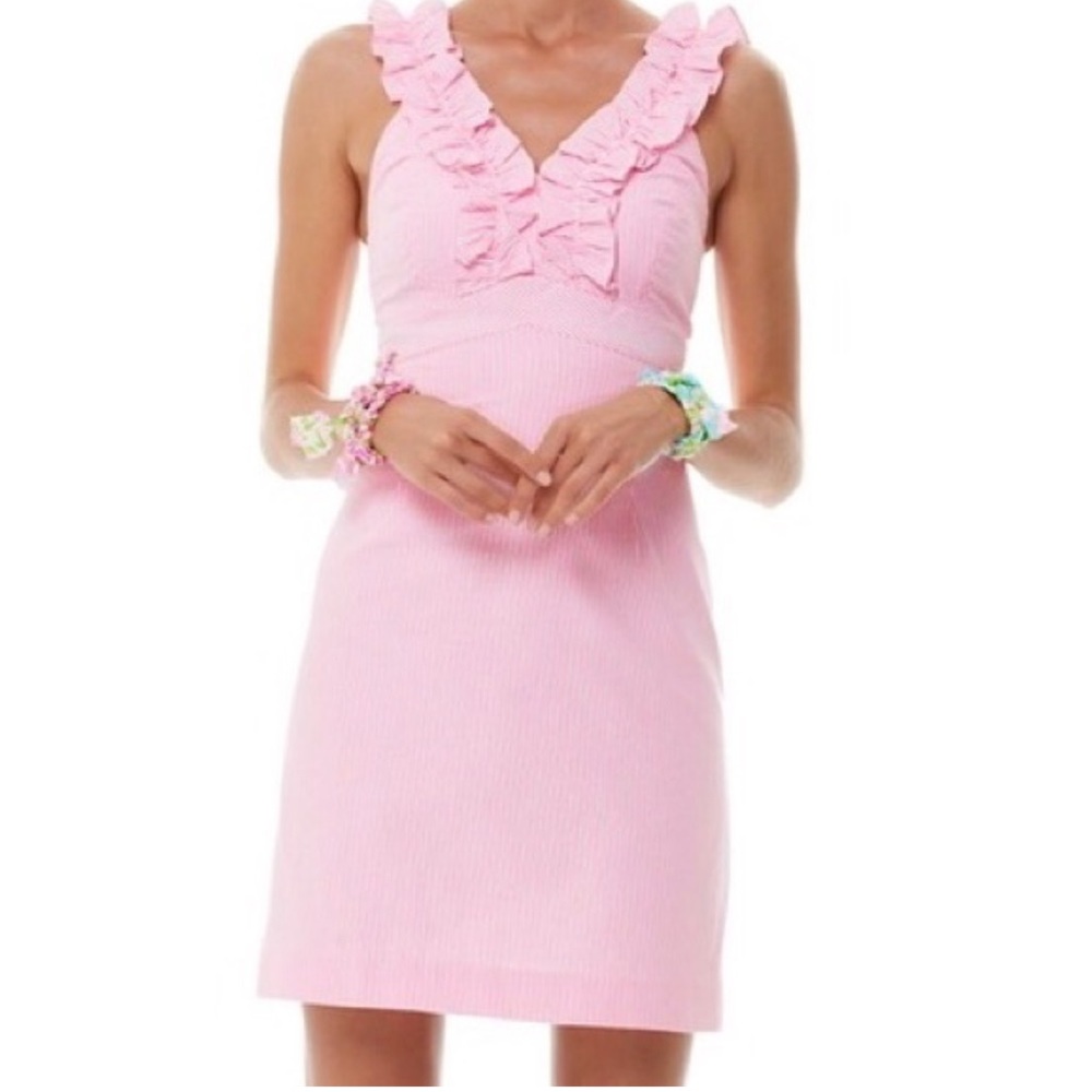 Lilly Pulitzer Pink Striped Ruffle Dress 4